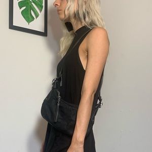 Coach Black Leather Strap Purse Vintage